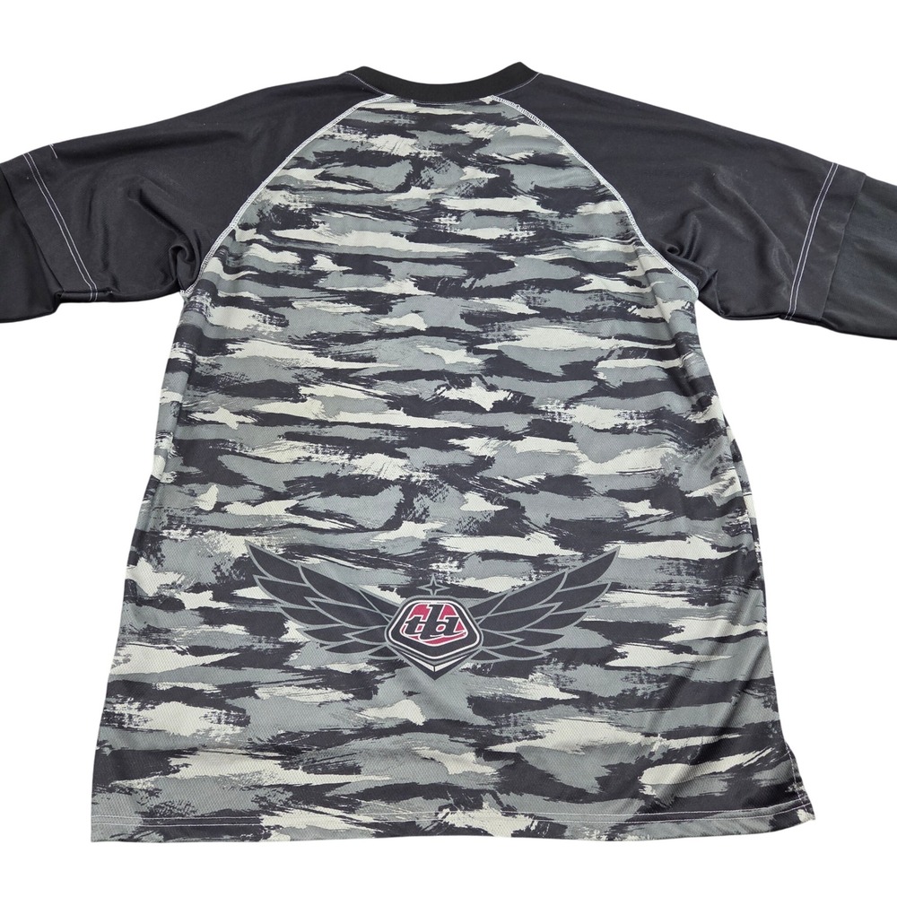 Troy Lee Designs Motocross Jersey Mens XXL Black Gray Camo Long Sleeve Racing - Picture 2 of 9